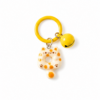 Cute Donut‑Cat Keychain with Bell Charm, Spring Snap Bag Pendant