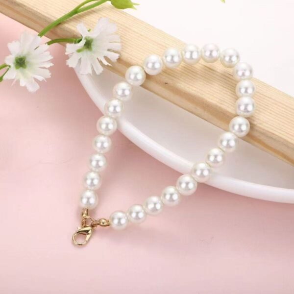 O1CN012M830P1QKMCVg8vyE_!!2216849181957-0-cib White Beaded Pearl Connector Strap, Hand‑made Decorative Charm Chain