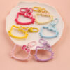 Cute Hollow Cat Head Keychain Snap Hook for Backpack Ornament