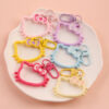 Cute Hollow Cat Head Keychain Snap Hook for Backpack Ornament