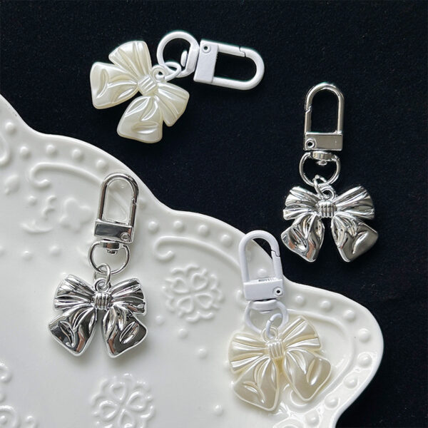 O1CN01O25POp2GmA7UAjimW_!!2216064159057-0-cib Metallic Bow Keychain, Minimalist Bag Charm Accessory For Daily Decor