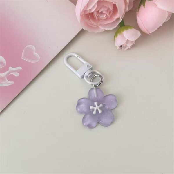 O1CN01OS1QmW1pNREHQorAE_!!2219560055348-0-cib Translucent Jelly‑Style Cherry Blossom Keychain, Flower Bag Charm