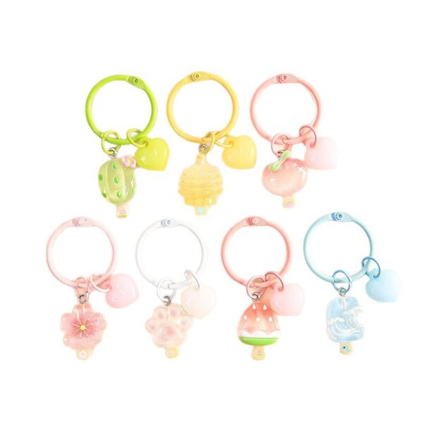 Sweet Ice‑Cream & Fruit Resin Key Ring, Decorative Handbag Accessory Charm