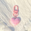 O1CN01rM1HkZ2GmAH5HftV0_!!2216064159057-0-cib Plaid Pattern Heart Keychain, Macaron‑Color Bag Charm Accessory